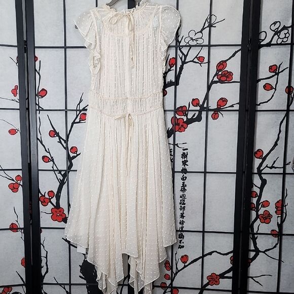 Ulla Johnson Jules Swiss Dot Silk Asymmetric Dress - Picture 7 of 11